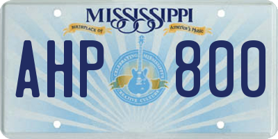 MS license plate AHP800