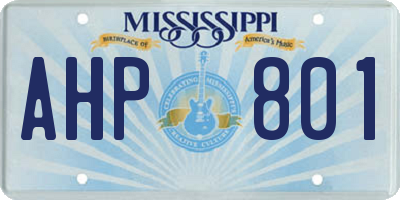 MS license plate AHP801