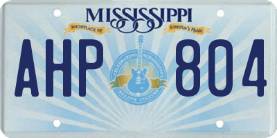 MS license plate AHP804