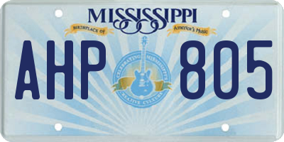 MS license plate AHP805