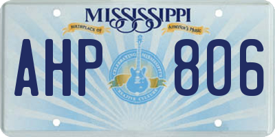 MS license plate AHP806