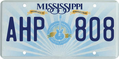 MS license plate AHP808