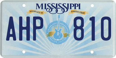 MS license plate AHP810