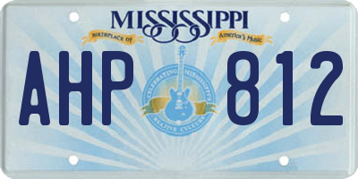 MS license plate AHP812