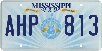 MS license plate AHP813