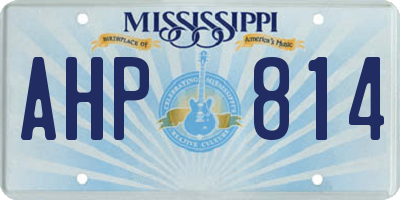MS license plate AHP814