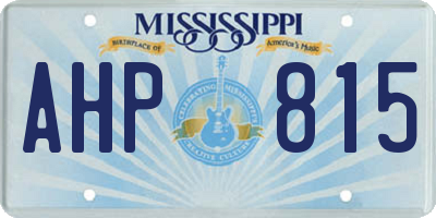 MS license plate AHP815