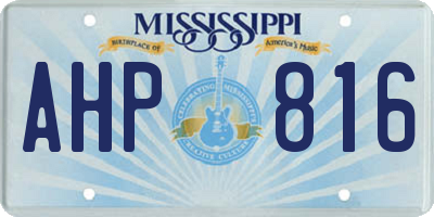 MS license plate AHP816