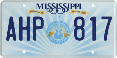 MS license plate AHP817