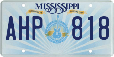 MS license plate AHP818