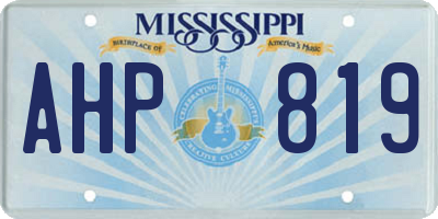 MS license plate AHP819