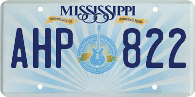 MS license plate AHP822