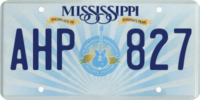 MS license plate AHP827