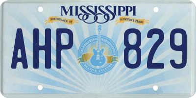 MS license plate AHP829