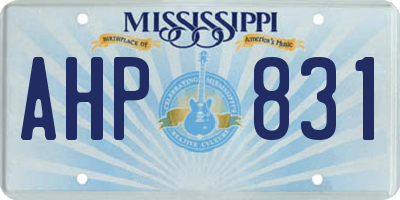 MS license plate AHP831