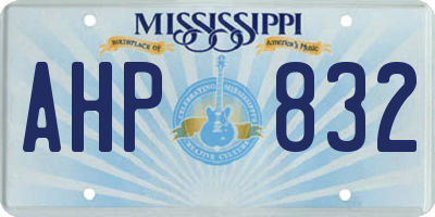 MS license plate AHP832