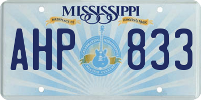 MS license plate AHP833