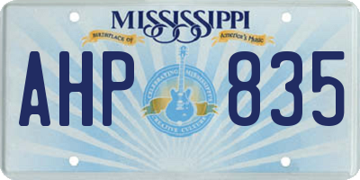 MS license plate AHP835