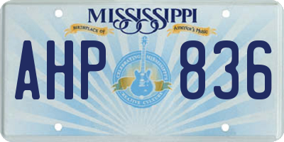 MS license plate AHP836