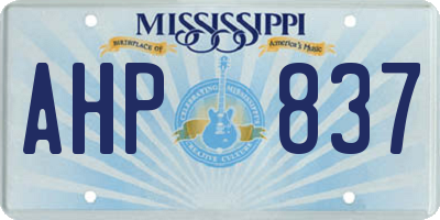 MS license plate AHP837