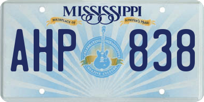 MS license plate AHP838