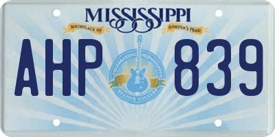 MS license plate AHP839