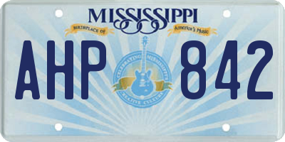MS license plate AHP842