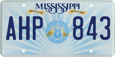 MS license plate AHP843