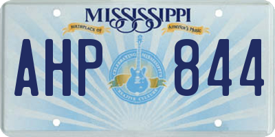 MS license plate AHP844