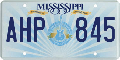 MS license plate AHP845