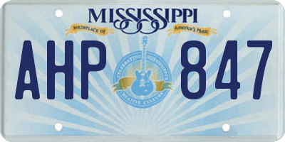 MS license plate AHP847