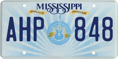 MS license plate AHP848