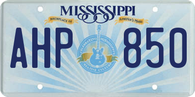 MS license plate AHP850