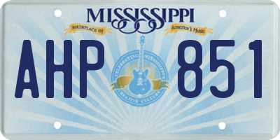 MS license plate AHP851