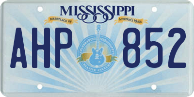 MS license plate AHP852