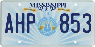 MS license plate AHP853