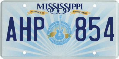 MS license plate AHP854