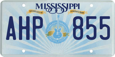 MS license plate AHP855