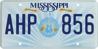 MS license plate AHP856