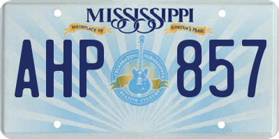MS license plate AHP857