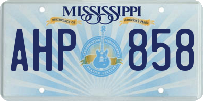 MS license plate AHP858