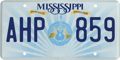 MS license plate AHP859