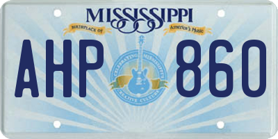 MS license plate AHP860