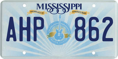 MS license plate AHP862