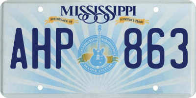 MS license plate AHP863