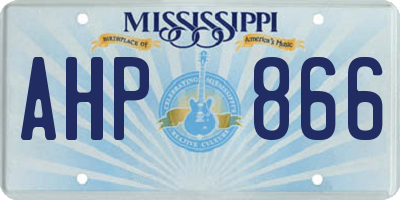 MS license plate AHP866