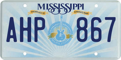 MS license plate AHP867