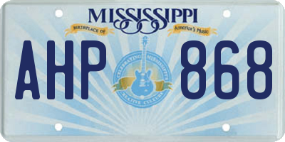 MS license plate AHP868