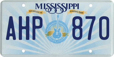 MS license plate AHP870