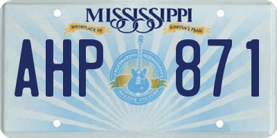 MS license plate AHP871